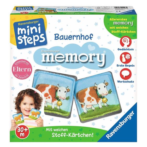 Ministeps Bauernhof Memory mit Stoffkarten - 24 Teile