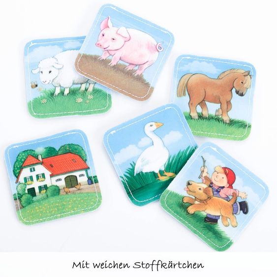 Ministeps Bauernhof Memory mit Stoffkarten - 24 Teile