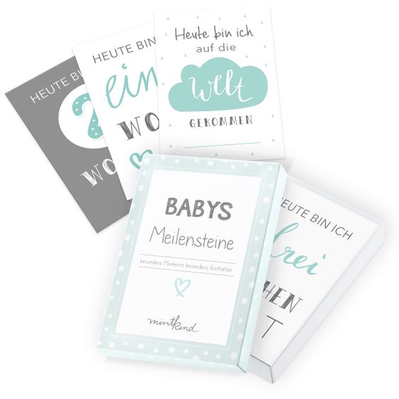 Mintkind Baby Meilensteinkarten - 26 Karten - Mint