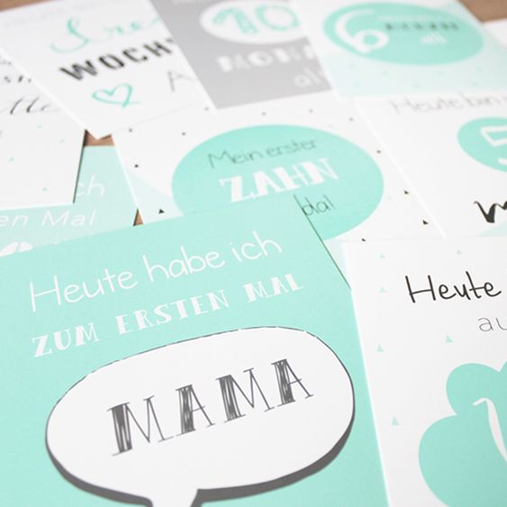 Mintkind Baby Meilensteinkarten - 26 Karten - Mint