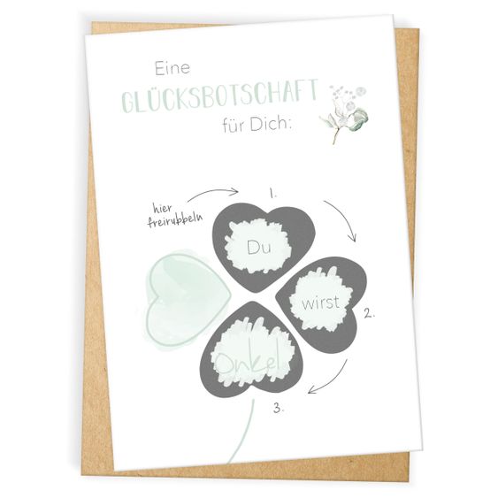 Mintkind Baby-Rubbelkarte - Schwangerschaft - Du wirst Onkel