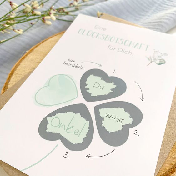 Mintkind Baby-Rubbelkarte - Schwangerschaft - Du wirst Onkel
