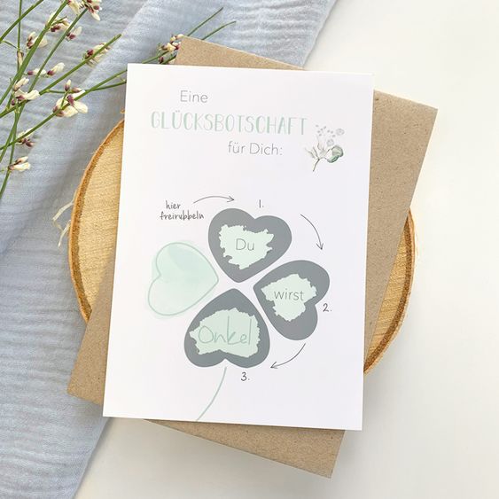 Mintkind Baby-Rubbelkarte - Schwangerschaft - Du wirst Onkel