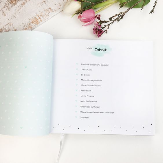 Mintkind Erinnerungsbuch / Babybuch - Meine Kindheit - Ersten 10 Lebensjahre