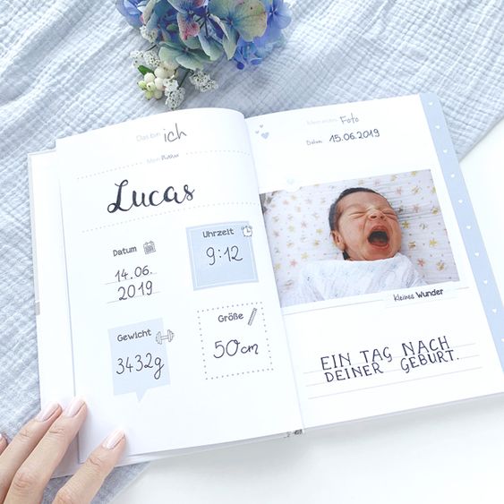 Mintkind Erinnerungsbuch / Babytagebuch - Mein erstes Jahr - Blau