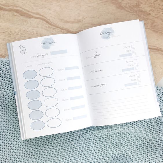 Mintkind Erinnerungsbuch / Babytagebuch - Mein erstes Jahr - Blau