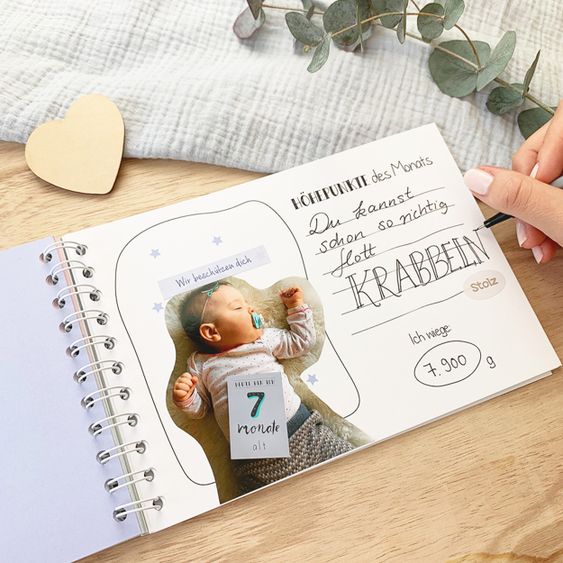 Mintkind Erinnerungsbuch / Babytagebuch - Mein erstes Jahr - Juhu, ich entdecke die Welt - Rosa