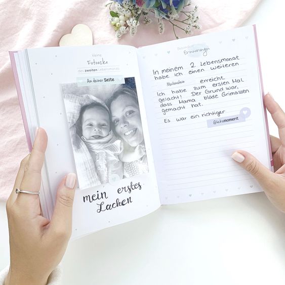 Mintkind Erinnerungsbuch / Babytagebuch - Mein erstes Jahr - Rosa