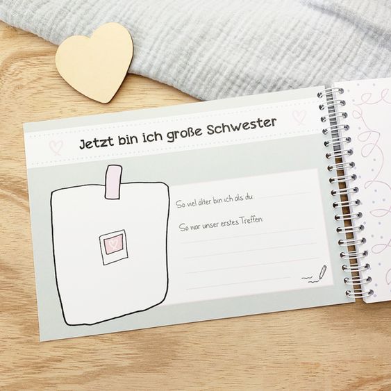 Mintkind Erinnerungsbuch / Familienbuch / Babybuch - Große Schwester