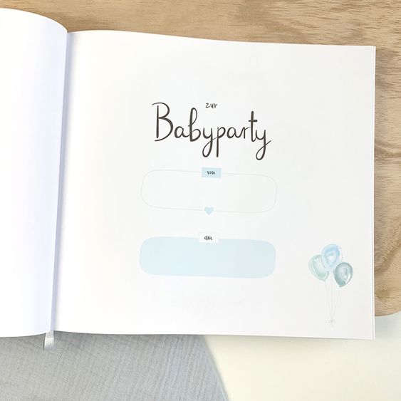 Mintkind Gästebuch / Babypartybuch - Meine Babyparty - Blau