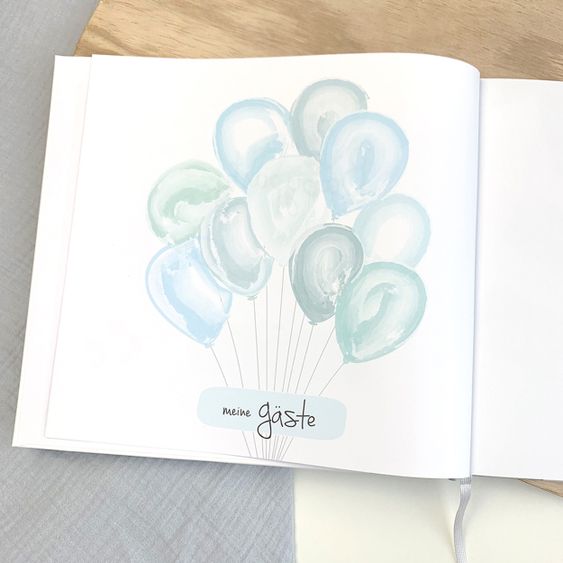 Mintkind Gästebuch / Babypartybuch - Meine Babyparty - Blau