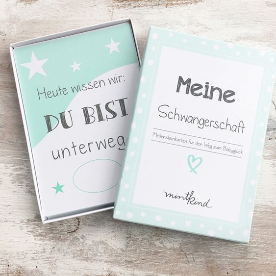 Mintkind Meilensteinkarten - Schwangerschaft - 26 Karten - Mint