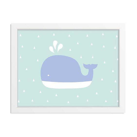 Mintkind Poster - kleiner Wal Blau - A4