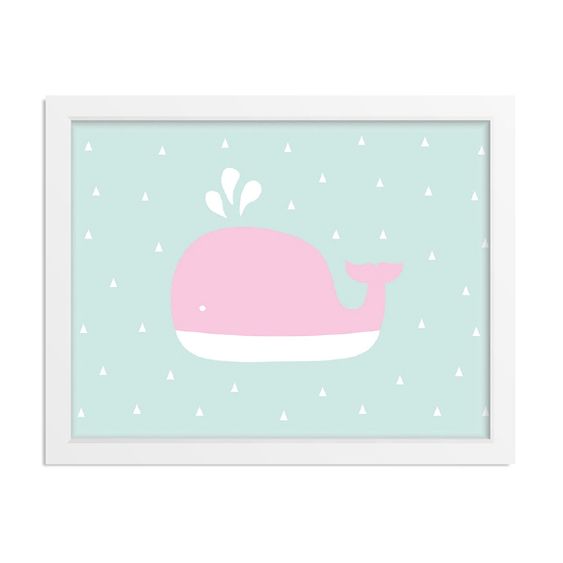 Mintkind Poster - kleiner Wal Rosa - A4