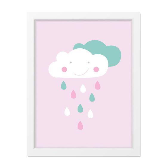 Mintkind Poster - Wolkenliebe Rosa - A4