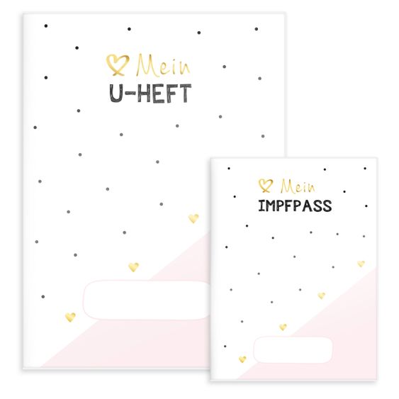 Mintkind Protective cover set: U-Heft & vaccination card - gold / pink