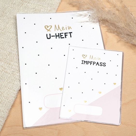 Mintkind Protective cover set: U-Heft & vaccination card - gold / pink