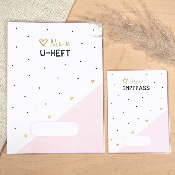 Mintkind Protective cover set: U-Heft & vaccination card - gold / pink