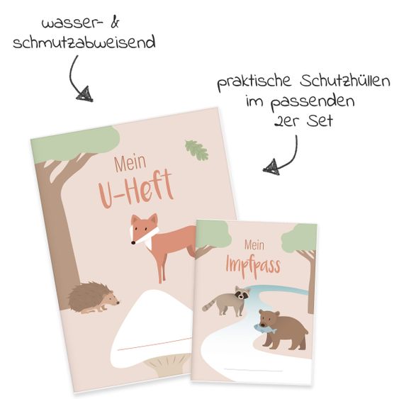 Mintkind Protective cover set: U-Heft- & vaccination passport - forest animals