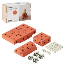 14 tlg. Baukasten Starter-Set Modu Playsystem Curiosity von 0 - 6 Jahre - Burnt Orange / Dusty Green