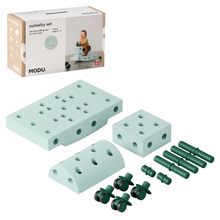 14 tlg. Baukasten Starter-Set Modu Playsystem Curiosity von 0 - 6 Jahre - Ocean Mint / Forest Green