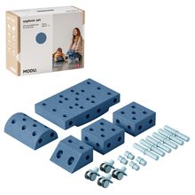 20 tlg. Baukasten Starter-Setset Modu Playsystem Explorer von 0 - 6 Jahre - Deep Blue / Sky Blue