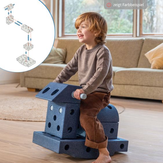Modu 20 tlg. Baukasten Starter-Setset Modu Playsystem Explorer von 0 - 6 Jahre - Sand Grey / Honey Yello