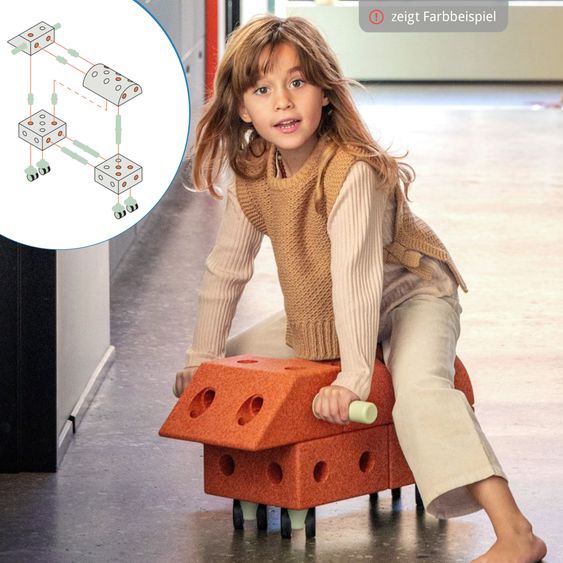 Modu 20 tlg. Baukasten Starter-Setset Modu Playsystem Explorer von 0 - 6 Jahre - Sand Grey / Honey Yello