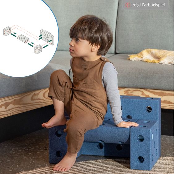 Modu 20 tlg. Baukasten Starter-Setset Modu Playsystem Explorer von 0 - 6 Jahre - Sand Grey / Honey Yello