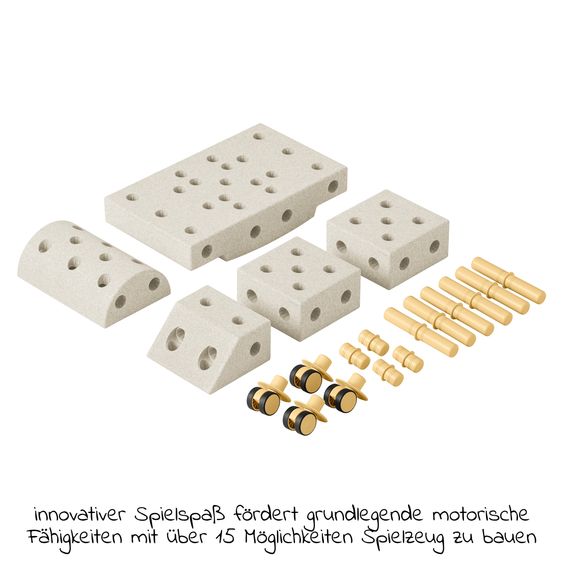 Modu 20 tlg. Baukasten Starter-Setset Modu Playsystem Explorer von 0 - 6 Jahre - Sand Grey / Honey Yello