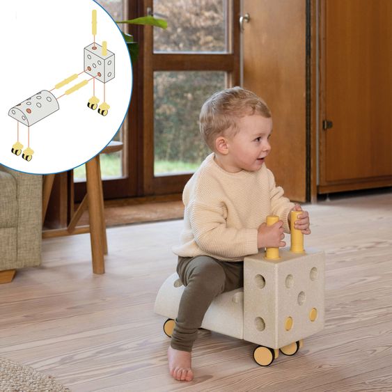 Modu 20 tlg. Baukasten Starter-Setset Modu Playsystem Explorer von 0 - 6 Jahre - Sand Grey / Honey Yello