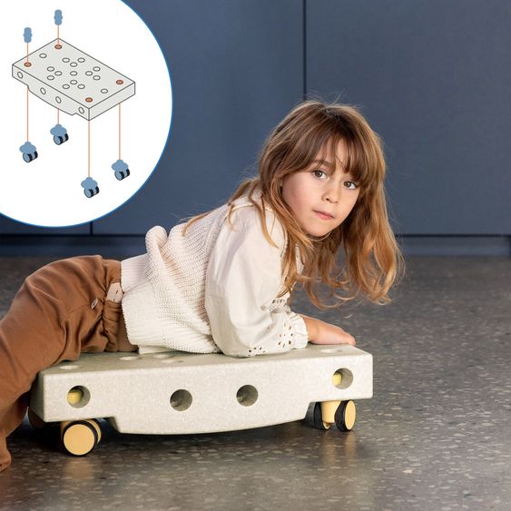 Modu 20 tlg. Baukasten Starter-Setset Modu Playsystem Explorer von 0 - 6 Jahre - Sand Grey / Honey Yello