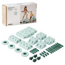 34 tlg. Baukasten Starter-Set Modu Playsystem Dreamer von 0 - 6 Jahre - Ocean Mint / Forest Green