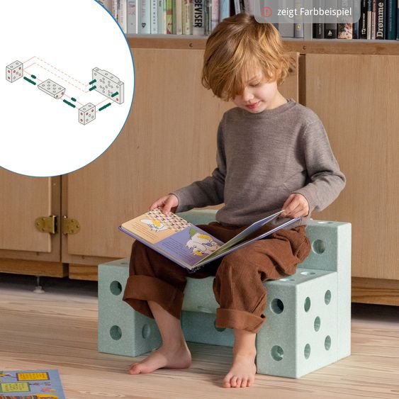 Modu 34 tlg. Baukasten Starter-Set Modu Playsystem Dreamer von 0 - 6 Jahre - Sand Grey / Honey Yello