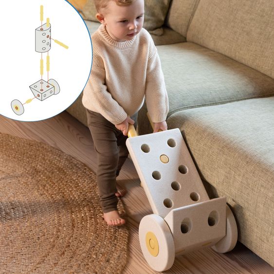 Modu 34 tlg. Baukasten Starter-Set Modu Playsystem Dreamer von 0 - 6 Jahre - Sand Grey / Honey Yello