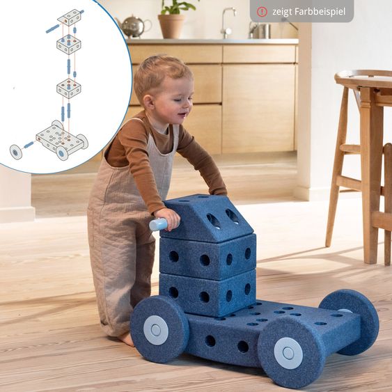 Modu 34 tlg. Baukasten Starter-Set Modu Playsystem Dreamer von 0 - 6 Jahre - Sand Grey / Honey Yello