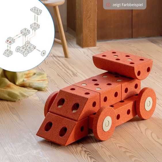 Modu 34 tlg. Baukasten Starter-Set Modu Playsystem Dreamer von 0 - 6 Jahre - Sand Grey / Honey Yello