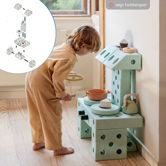 Modu 34 tlg. Baukasten Starter-Set Modu Playsystem Dreamer von 0 - 6 Jahre - Sand Grey / Honey Yello