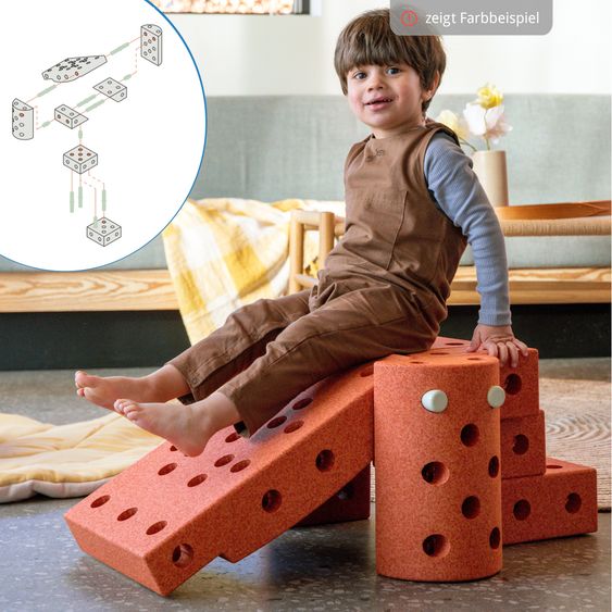 Modu 34 tlg. Baukasten Starter-Set Modu Playsystem Dreamer von 0 - 6 Jahre - Sand Grey / Honey Yello