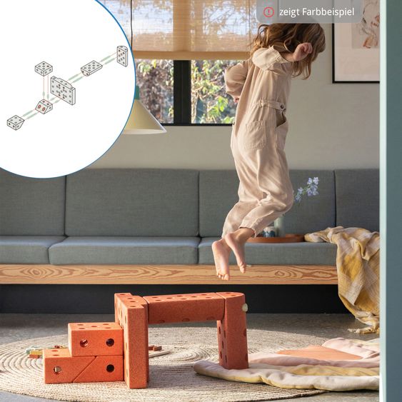 Modu 34 tlg. Baukasten Starter-Set Modu Playsystem Dreamer von 0 - 6 Jahre - Sand Grey / Honey Yello