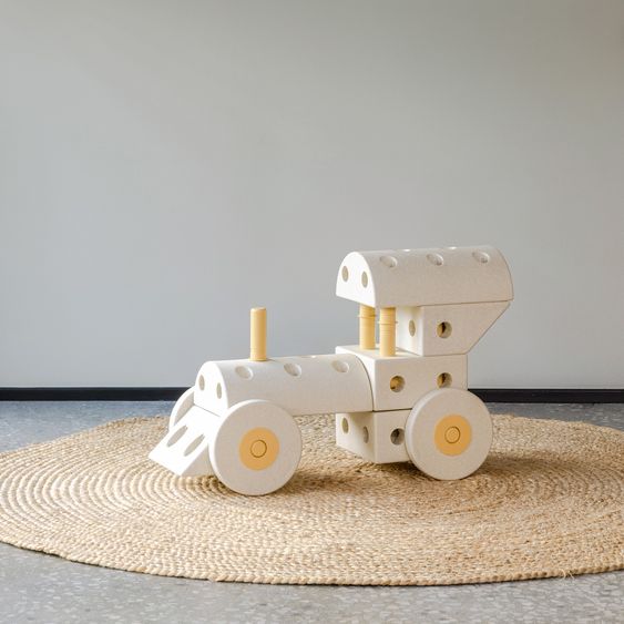 Modu 34 tlg. Baukasten Starter-Set Modu Playsystem Dreamer von 0 - 6 Jahre - Sand Grey / Honey Yello