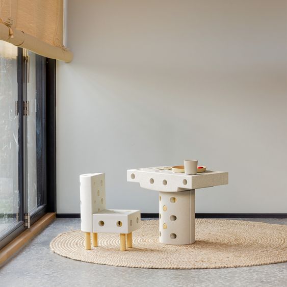 Modu 34 tlg. Baukasten Starter-Set Modu Playsystem Dreamer von 0 - 6 Jahre - Sand Grey / Honey Yello