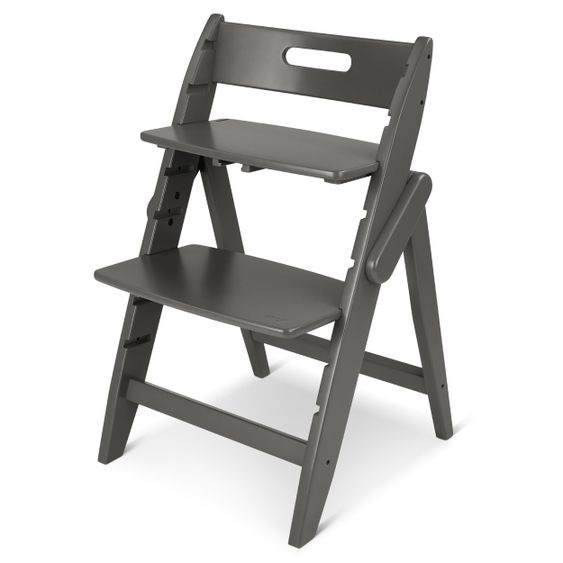 Moji High chair Yippy Plain - flat folding, growing, fully lacquered - Cloud