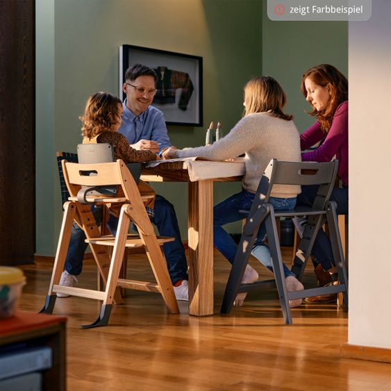 Moji High chair Yippy Plain - flat folding, growing, fully lacquered - Snow