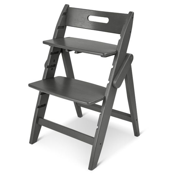 Moji High chair Yippy Trunk - flat folding, growing, solid wood - Pearl
