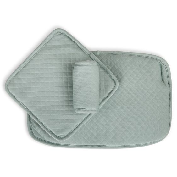 Moji Kissen Set (Bezüge für Schutzbügel, Rückenlehne und Sitz) für Yippy Hochstuhl - Mint