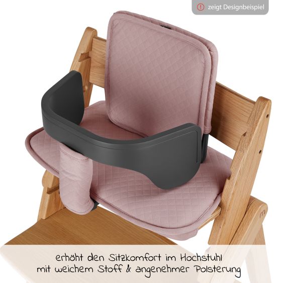 Moji Kissen Set (Bezüge für Schutzbügel, Rückenlehne und Sitz) für Yippy Hochstuhl - Rose Gold