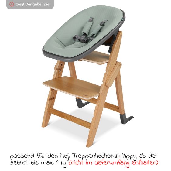 Moji Newborn attachment incl. cover, mattress, harness system for Yippy high chair - Mint