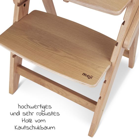 Moji Yippy Newborn Set (4 pcs.) High Chair + Newborn Attachment + Seat Cushion + Starter Set - Oak