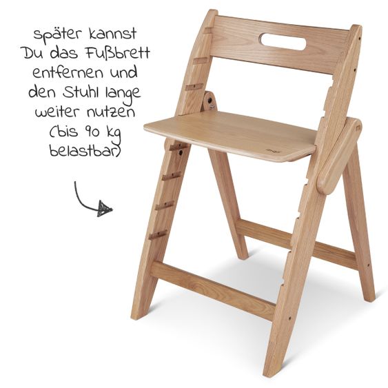 Moji Yippy Newborn Set (4 pcs.) High Chair + Newborn Attachment + Seat Cushion + Starter Set - Oak